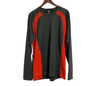 MEC Deuce Long-Sleeved Jersey Technical Shirt - Men's Large Grey Orange